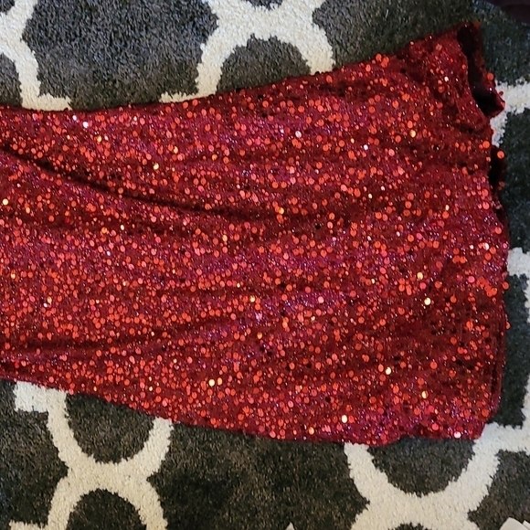 Lagos sz 44 us sz 8 red sequins New with tags dress made in turkey prom - Picture 2 of 7